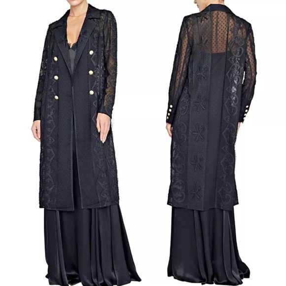 NWT L'Agence Dottie Lace Trench Duster Summer Topper Coat in Black sz M
$995 - Picture 1 of 7